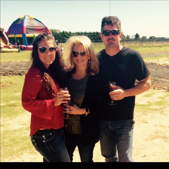 Burgundy/wine color chiffon backless blouse with cross cross back. - Picture 4 of 4